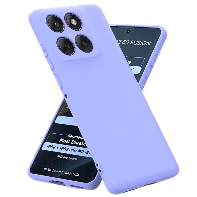 Husa pentru  Motorola Edge 60 Fusion Liquid Silicone, subțire, captusita cu microfibra, anti amprentă, protectie cameră foto, Mov