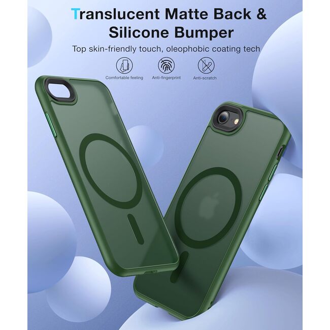 Husa pentru  iPhone 16e cu MagSafe, Ghost Series, frosted - Verde