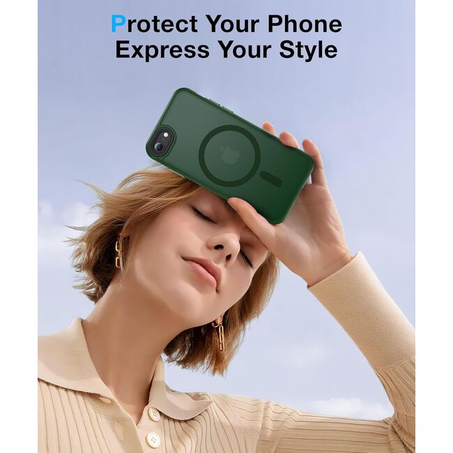 Husa pentru  iPhone 16e cu MagSafe, Ghost Series, frosted - Verde
