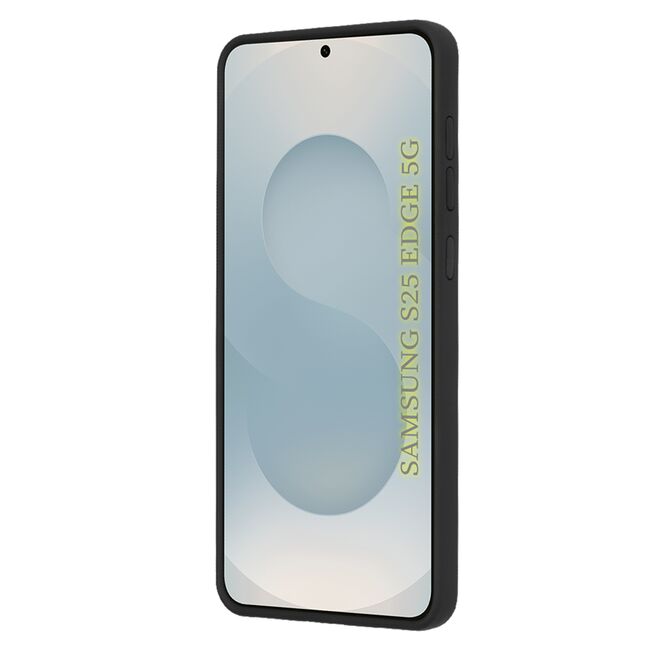 Husa de protectie pentru  Samsung Galaxy S25 Edge premium cu inel stand rotativ, suport magnetic si bumper anti-alunecare - Negru