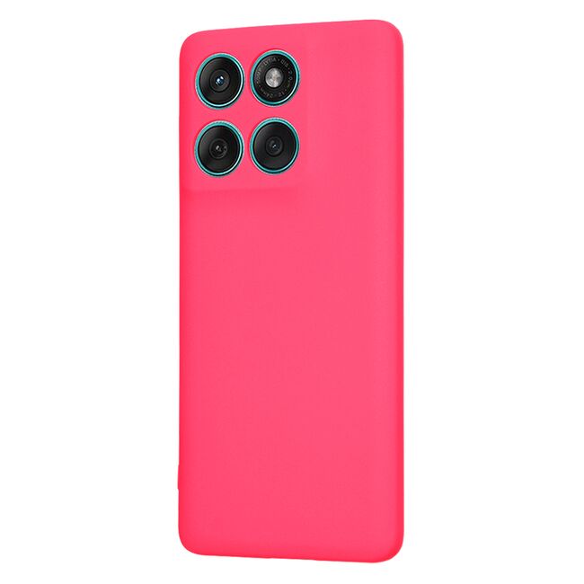 Husa pentru  Motorola Edge 60 Fusion Liquid Silicone, subțire, captusita cu microfibra, anti amprentă, protectie cameră foto, Fucsia