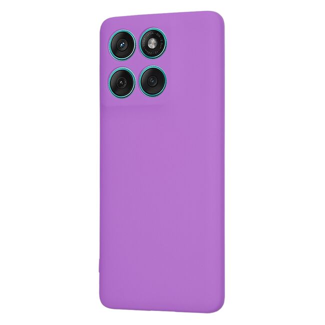 Husa pentru  Motorola Edge 60 Fusion Liquid Silicone, subțire, captusita cu microfibra, anti amprentă, protectie cameră foto, Mov