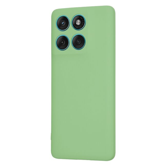 Husa pentru  Motorola Edge 60 Fusion Liquid Silicone, subțire, captusita cu microfibra, anti amprentă, protectie cameră foto, Verde deschis