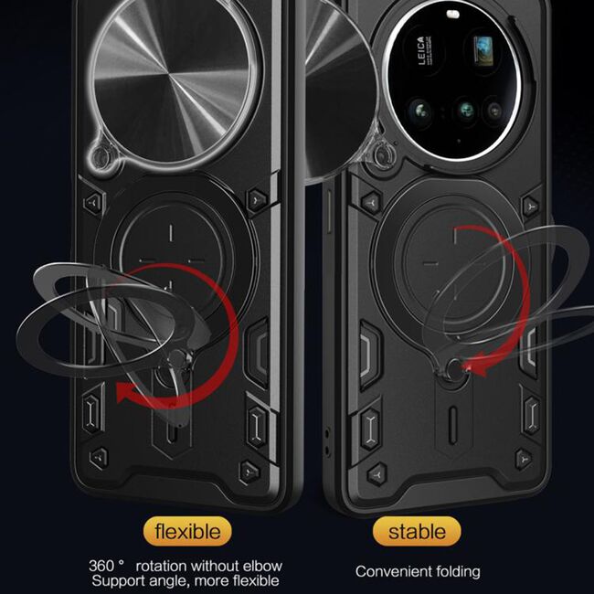 Husa pentru  Nothing Phone (3a) Pro cu protecție pentru cameră și suport magnetic integrat Ring Shockproof, Albastru