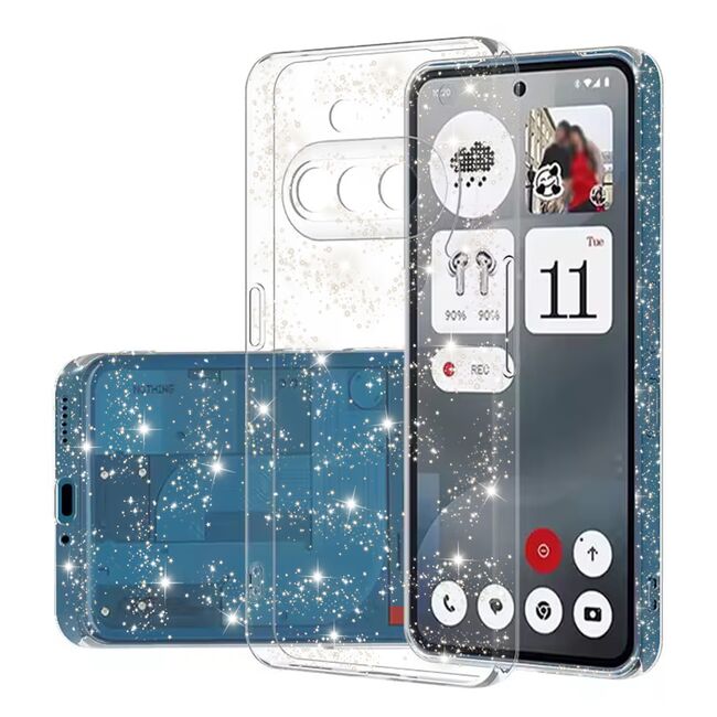Husa pentru  Nothing Phone (3a) cu sclipici Liquid Crystal Glitter, Transparent