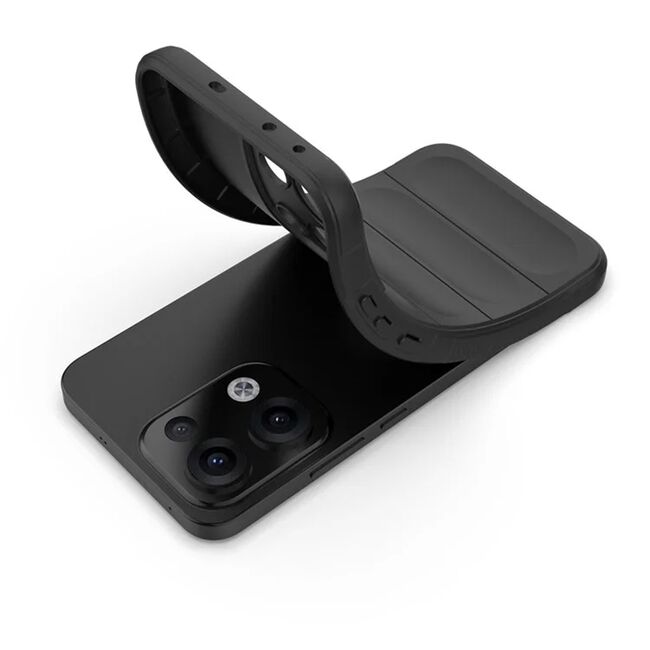 Husa pentru  Oppo Reno 13 Liquid Silicone, Microfibre Lining, Non-Slip Airbag Design, Negru