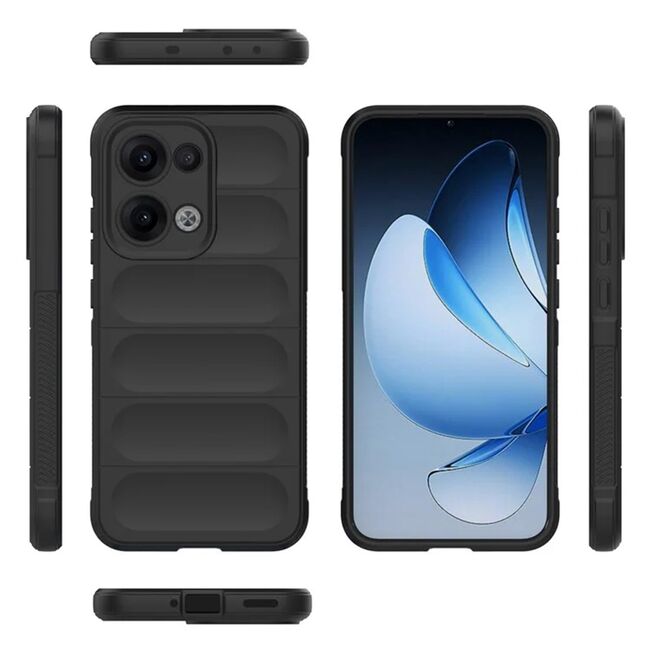 Husa pentru  Oppo Reno 13 Liquid Silicone, Microfibre Lining, Non-Slip Airbag Design, Negru