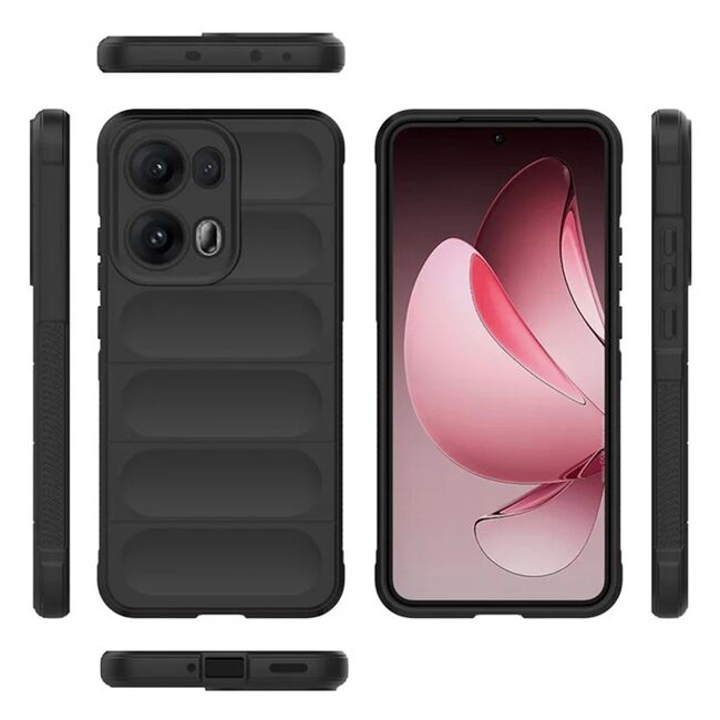Husa pentru  Oppo Reno 13 Pro Liquid Silicone, Microfibre Lining, Non-Slip Airbag Design, Negru
