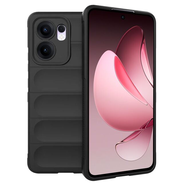 Husa pentru  Oppo Reno 13F, 13FS 4G, 5G Liquid Silicone, Microfibre Lining, Non-Slip Airbag Design, Negru