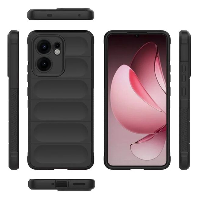 Husa pentru  Oppo Reno 13F, 13FS 4G, 5G Liquid Silicone, Microfibre Lining, Non-Slip Airbag Design, Negru