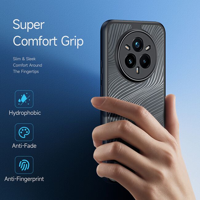 Husa pentru  Realme 14 Pro+ Plus Flowing Lines Comfort Grip - transparent