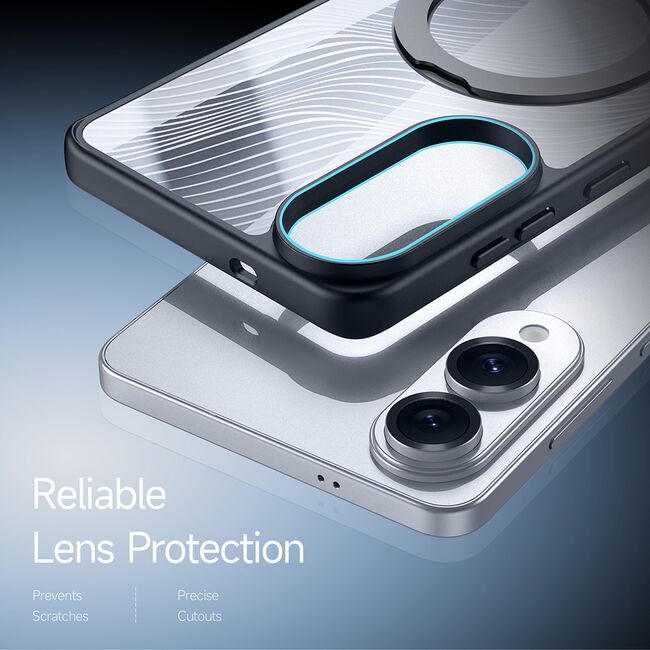 Husa pentru  Samsung Galaxy S25 Edge compatibila MagSafe, Flowing Lines Comfort Grip - transparent