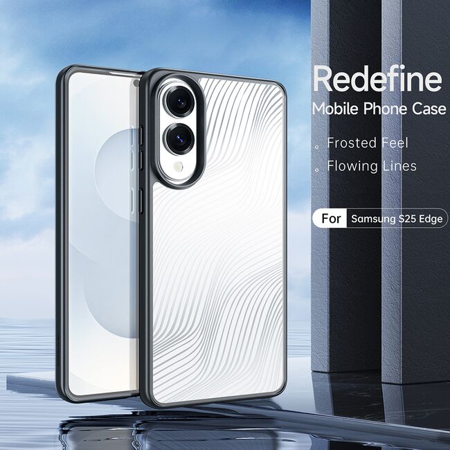 Husa pentru  Samsung Galaxy S25 Edge Flowing Lines Comfort Grip - transparent