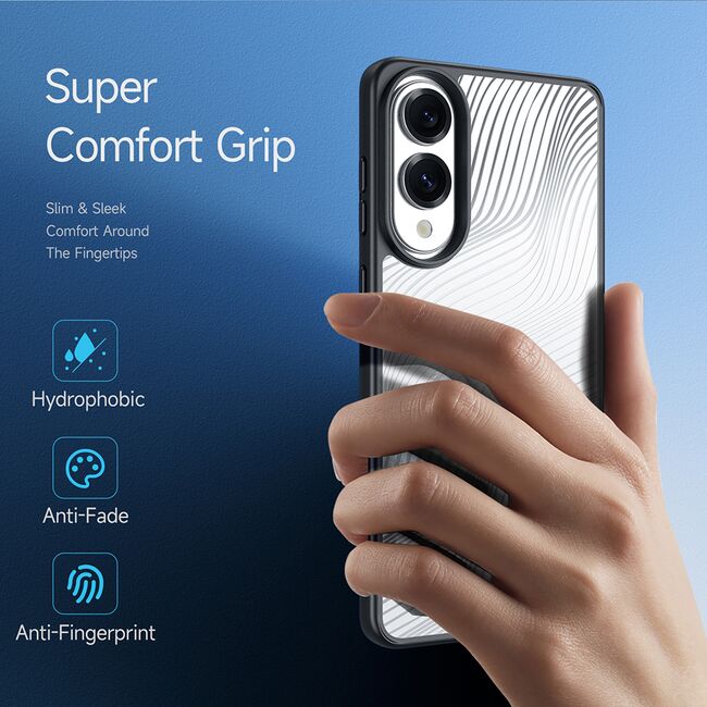 Husa pentru  Samsung Galaxy S25 Edge Flowing Lines Comfort Grip - transparent