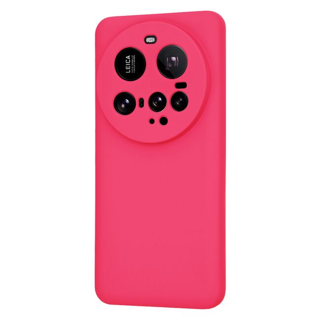 Husa pentru  Xiaomi 15 Ultra Liquid Silicone, subțire, captusita cu microfibra, anti amprentă, protectie cameră foto, Fucsia