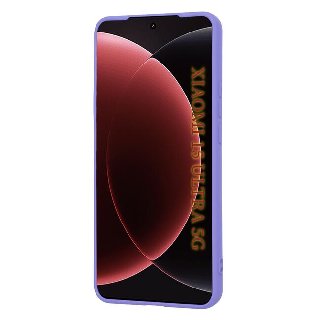 Husa pentru  Xiaomi 15 Ultra Liquid Silicone, subțire, captusita cu microfibra, anti amprentă, protectie cameră foto, Lavanda