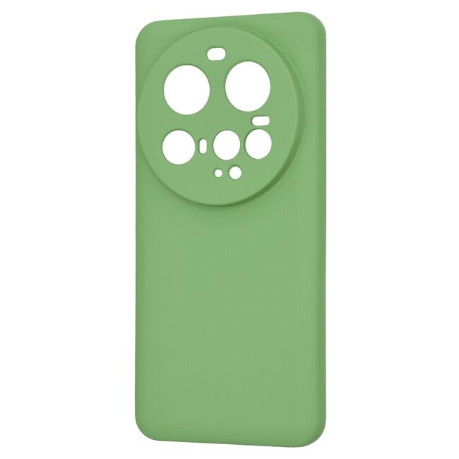 Husa pentru  Xiaomi 15 Ultra Liquid Silicone, subțire, captusita cu microfibra, anti amprentă, protectie cameră foto, Verde deschis