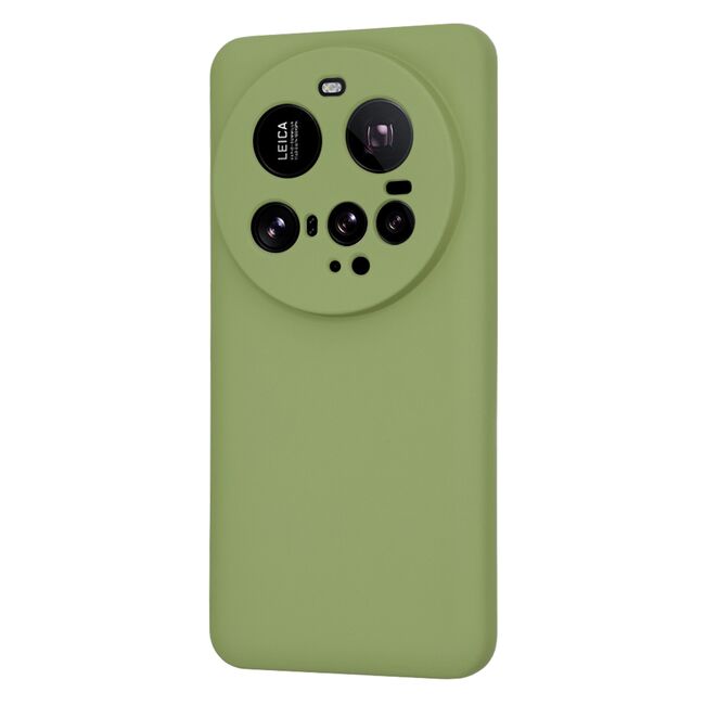 Husa pentru  Xiaomi 15 Ultra Liquid Silicone, subțire, captusita cu microfibra, anti amprentă, protectie cameră foto, Verde