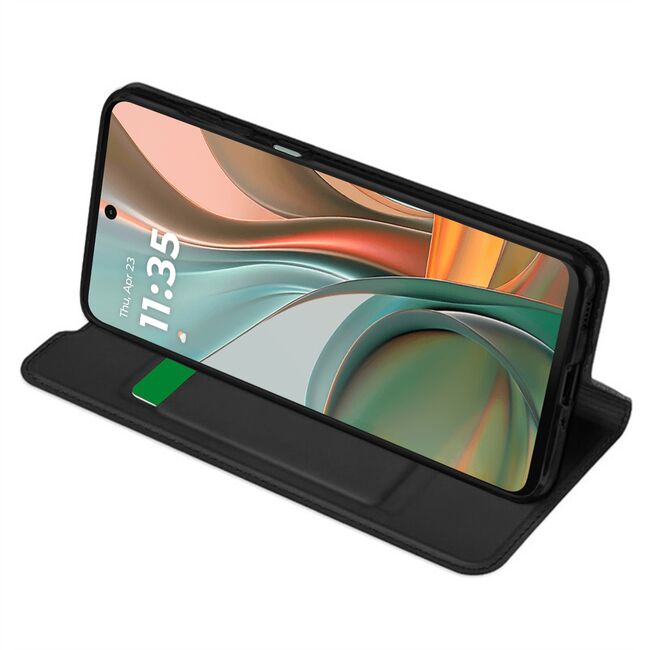 Husa pentru Moto G75 tip carte BookFlip, inchidere magnetica, Negru royal