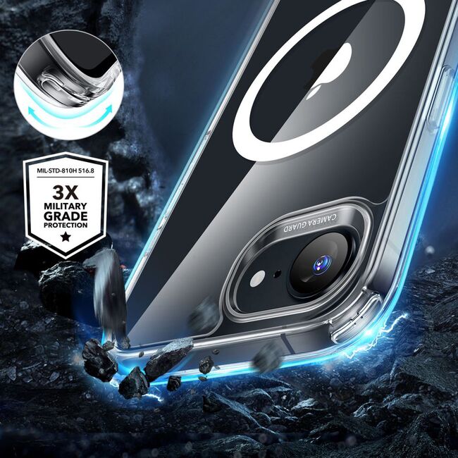Husa premium pentru  iPhone 16e compatibila MagSafe ESR - Classic Hybrid HaloLock - Transparent