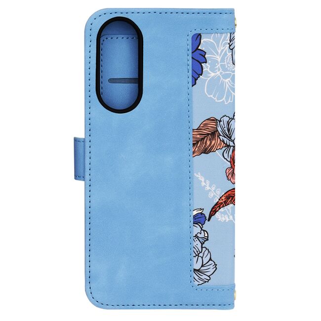 Husa tip carte pentru  Samsung Galaxy S25 Edge, functie stand si port carduri, Albastru