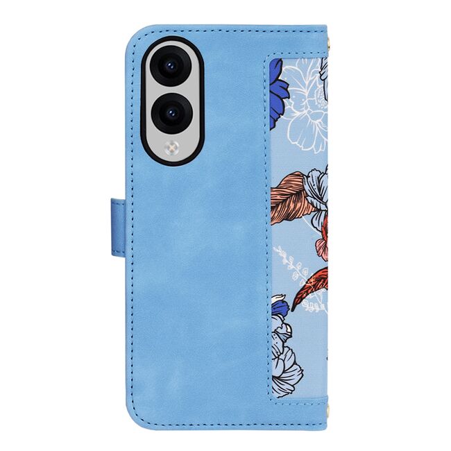 Husa tip carte pentru  Samsung Galaxy S25 Edge, functie stand si port carduri, Albastru