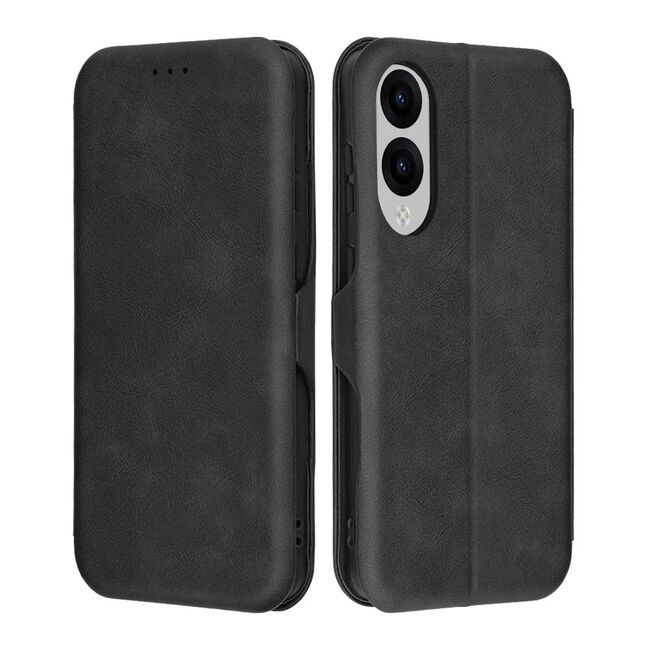 Husa tip carte pentru Samsung Galaxy S25 Edge Smart Wallet fata - spate protectie 360 - Negru