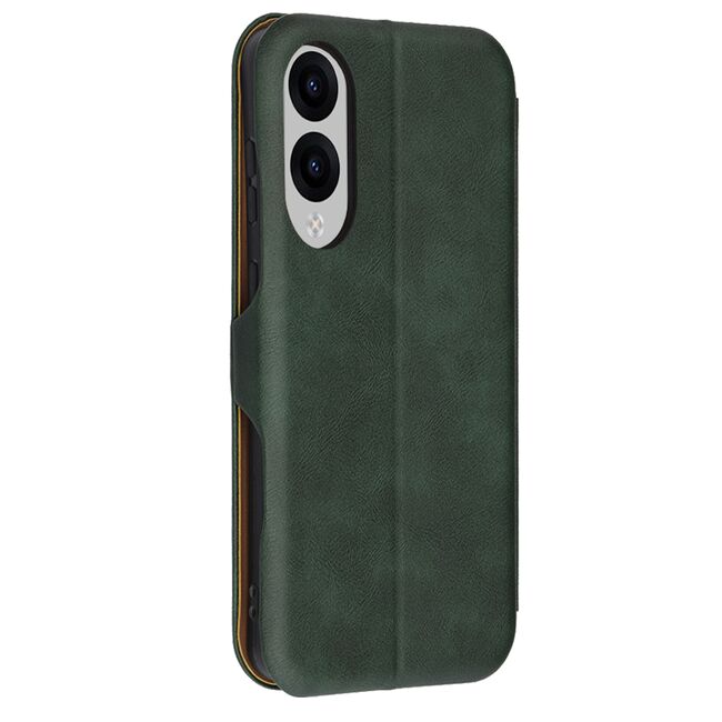 Husa tip carte pentru Samsung Galaxy S25 Edge Smart Wallet fata - spate protectie 360 - Verde