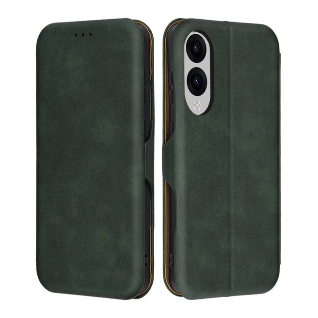 Husa tip carte pentru Samsung Galaxy S25 Edge Smart Wallet fata - spate protectie 360 - Verde