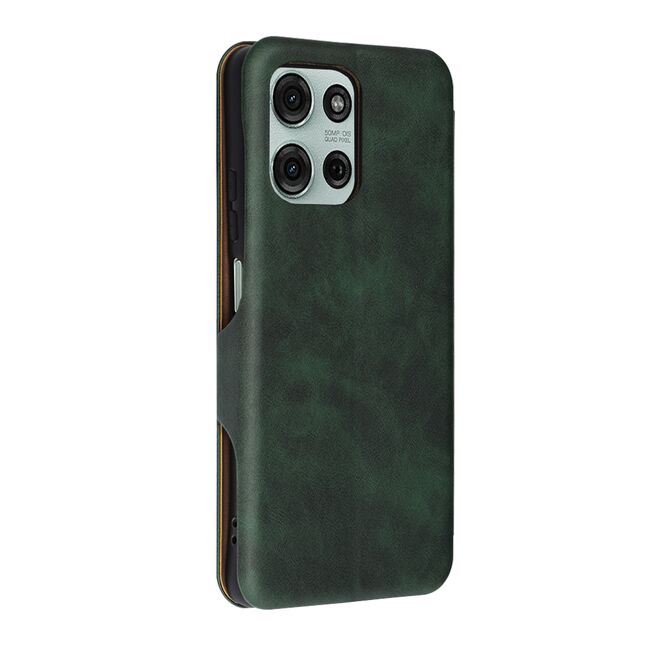 Husa tip carte pentruMoto G75 Smart Wallet fata - spate protectie 360 - Verde