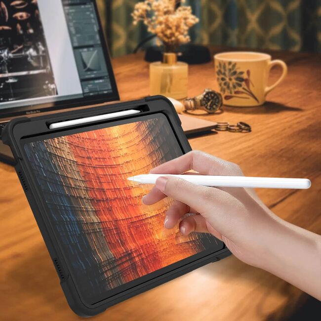 [Pachet 360°] Husa + folie din sticla pentru  Samsung Galaxy Tab S10 FE Plus Rugged Heavy Duty - Roz