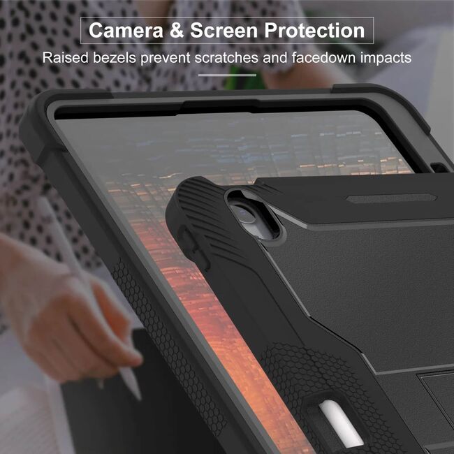 [Pachet 360°] Husa + folie din sticla pentru  Samsung Galaxy Tab S10 FE Plus Rugged Heavy Duty - Roz