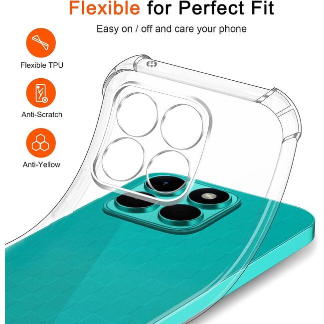 Husa pentru  Honor X8c Slim Anti-Shock 1.5mm reinforced 4 corners, Transparent