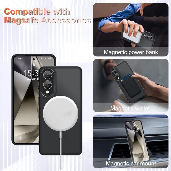 Husa pentru  Samsung Galaxy S25 Edge cu MagSafe, Ghost Series, frosted - Albastru