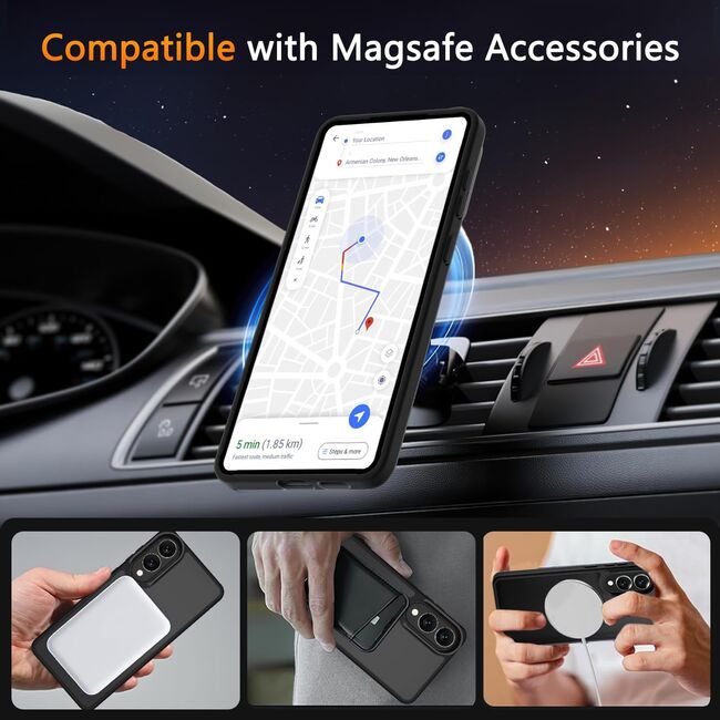 Husa pentru  Samsung Galaxy S25 Edge cu MagSafe, Ghost Series, frosted - Albastru