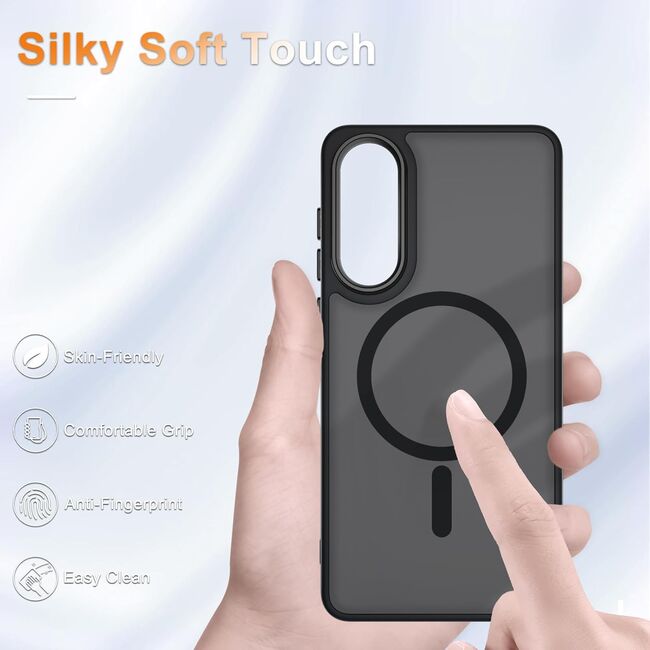 Husa pentru  Samsung Galaxy S25 Edge cu MagSafe, Ghost Series, frosted - Albastru
