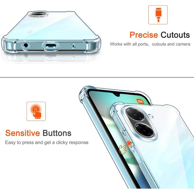 Husa pentru  Xiaomi Redmi A5 4G Slim Anti-Shock 1.5mm reinforced 4 corners, Transparent