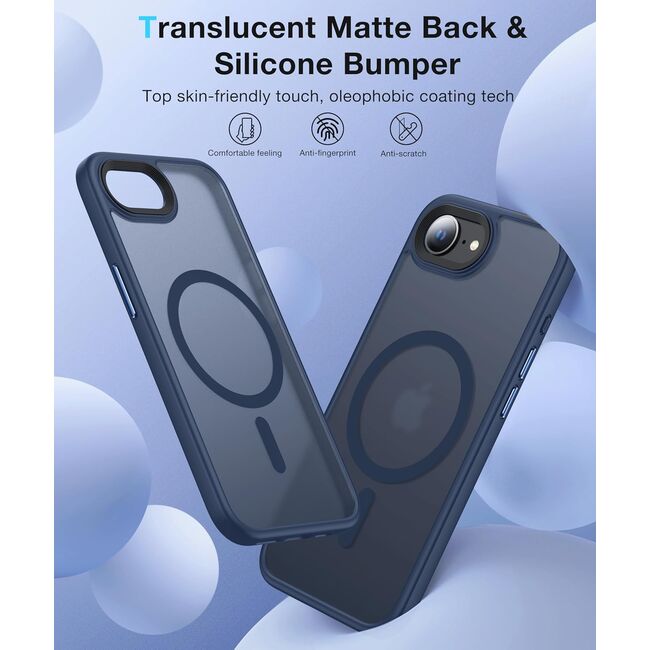 Husa pentru  iPhone 16e cu MagSafe, Ghost Series, frosted - Albastru