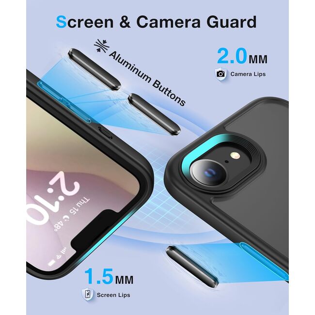 Husa pentru  iPhone 16e cu MagSafe, Ghost Series, frosted - Negru