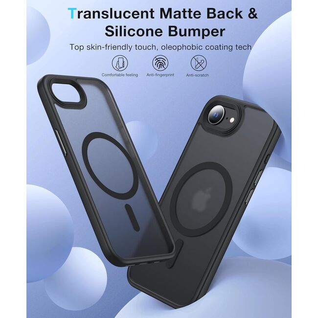 Husa pentru  iPhone 16e cu MagSafe, Ghost Series, frosted - Negru