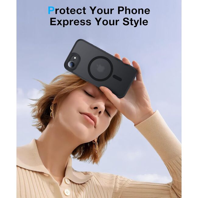 Husa pentru  iPhone 16e cu MagSafe, Ghost Series, frosted - Negru