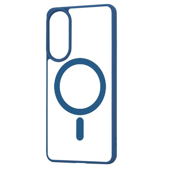 Huse pentru  Samsung Galaxy S25 Edge cu MagSafe Crystal Clear Back Series - Albastru