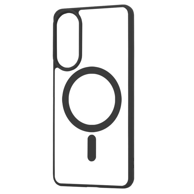 Huse pentru  Samsung Galaxy S25 Edge cu MagSafe Crystal Clear Back Series - Negru