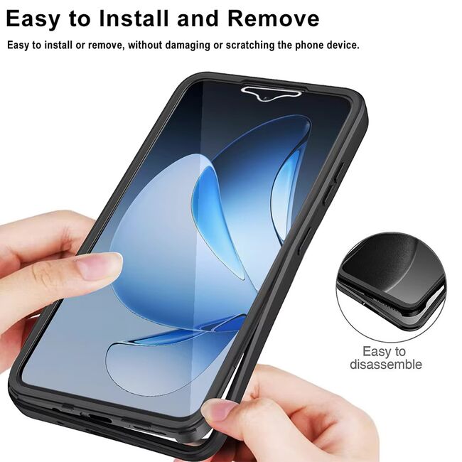 Set 360: Husa cu folie integrata pentru  Oppo Reno 13 Protectie 360 fata / spate - Mov