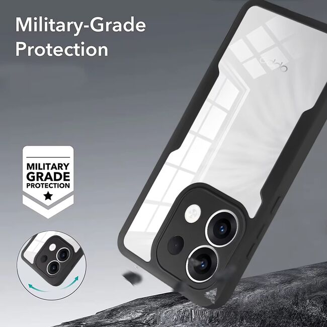 Set 360: Husa cu folie integrata pentru  Oppo Reno 13 Protectie 360 fata / spate - Mov