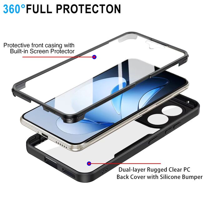 Set 360: Husa cu folie integrata pentru  Oppo Reno 13 Protectie 360 fata / spate - Mov