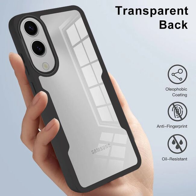 Set 360: Husa cu folie integrata pentru  Samsung Galaxy S25 Edge Protectie 360 fata / spate - Negru