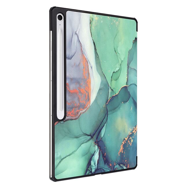 Husa pentru  Samsung Galaxy Tab S10 FE+ Plus 13.1 inch tip stand functie sleep/wake-up, protectie 360 - Verde