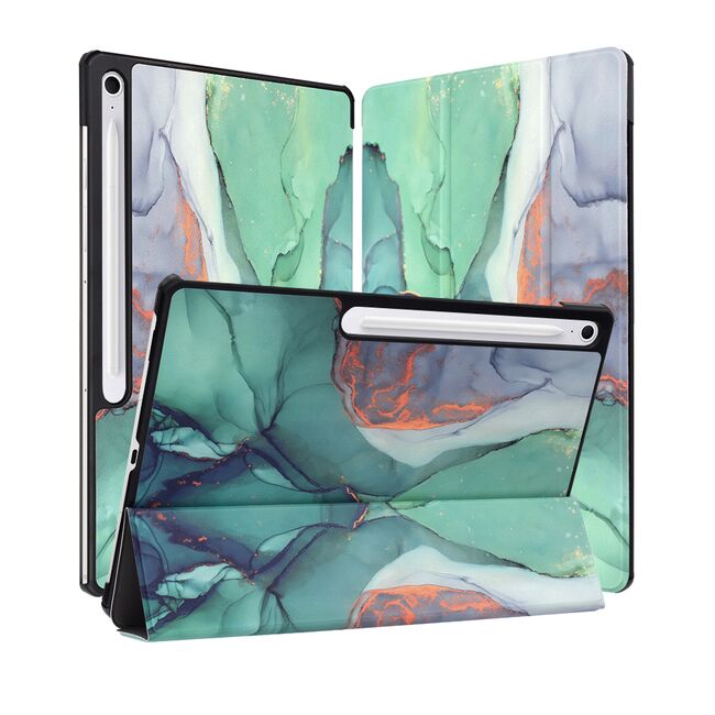 Husa pentru  Samsung Galaxy Tab S10 FE+ Plus 13.1 inch tip stand functie sleep/wake-up, protectie 360 - Verde