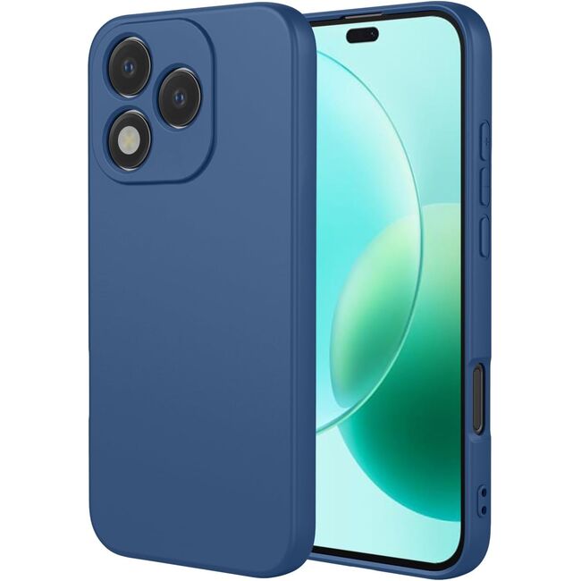 Husa pentru  Honor 400 Lite Liquid Silicone, subțire, captusita cu microfibra, anti amprentă, protectie cameră foto, Albastru